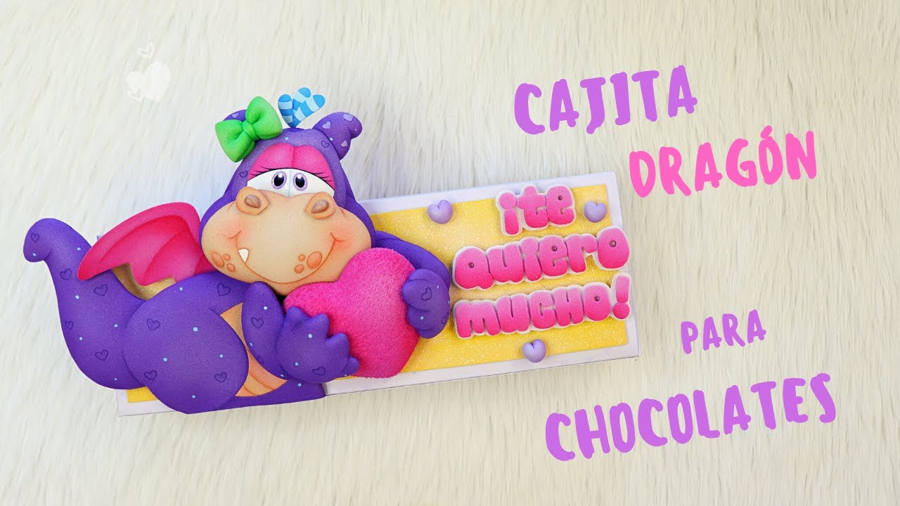 Caja de chocolates Pelanas. Aplique Dragón Doly
