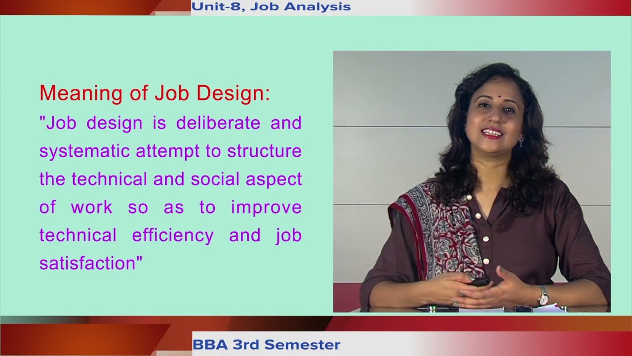 BBA 3rd Semester, Unit -08 Job Analysis (Part-1) #swayamprabha