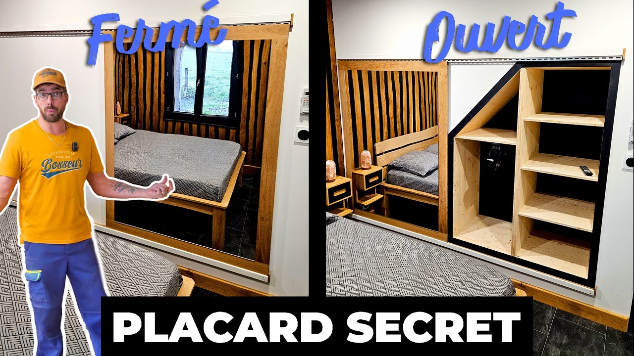 🔨 Aménagement sur-mesure : rangements sous escalier avec porte coulissante !