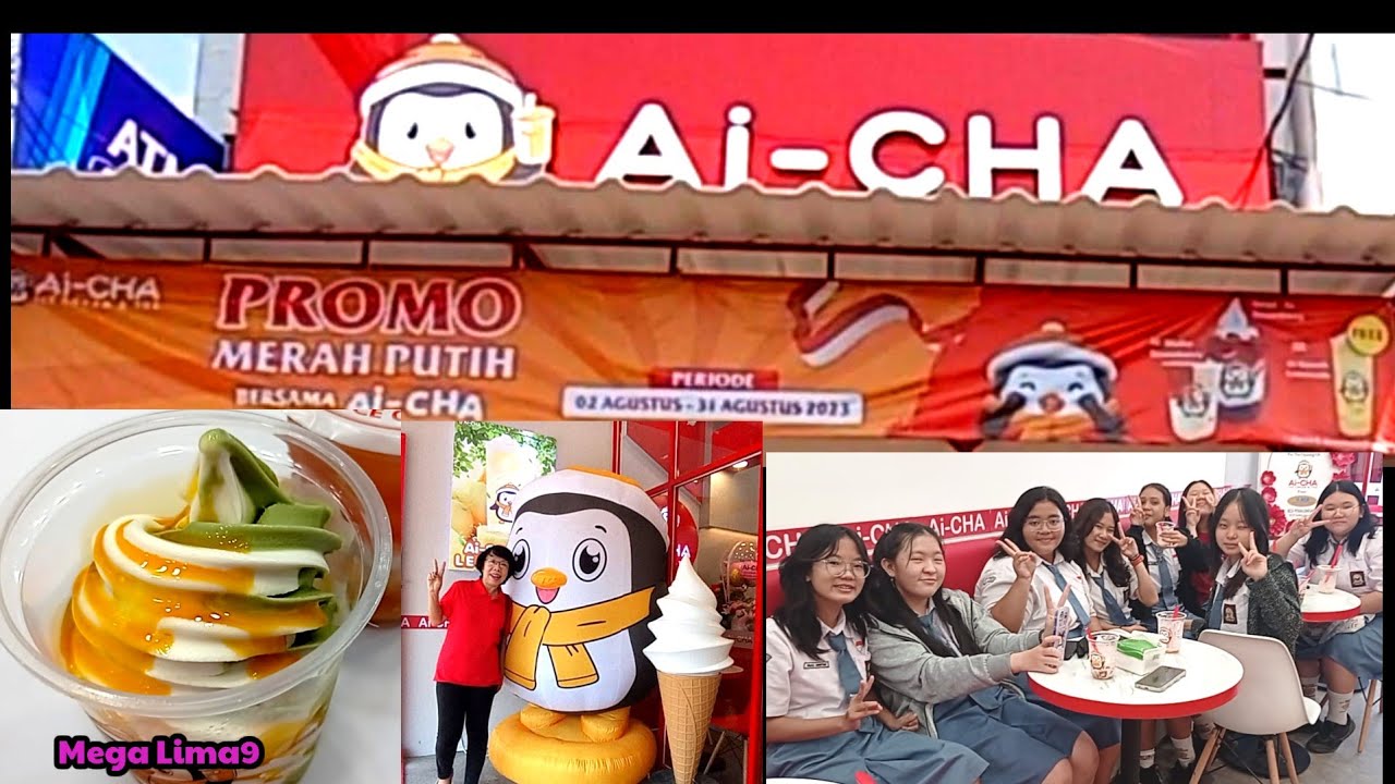 AI CHA ICE CREAM & TEA. TOPPINGNYA MELIMPAH . Mega Lima9