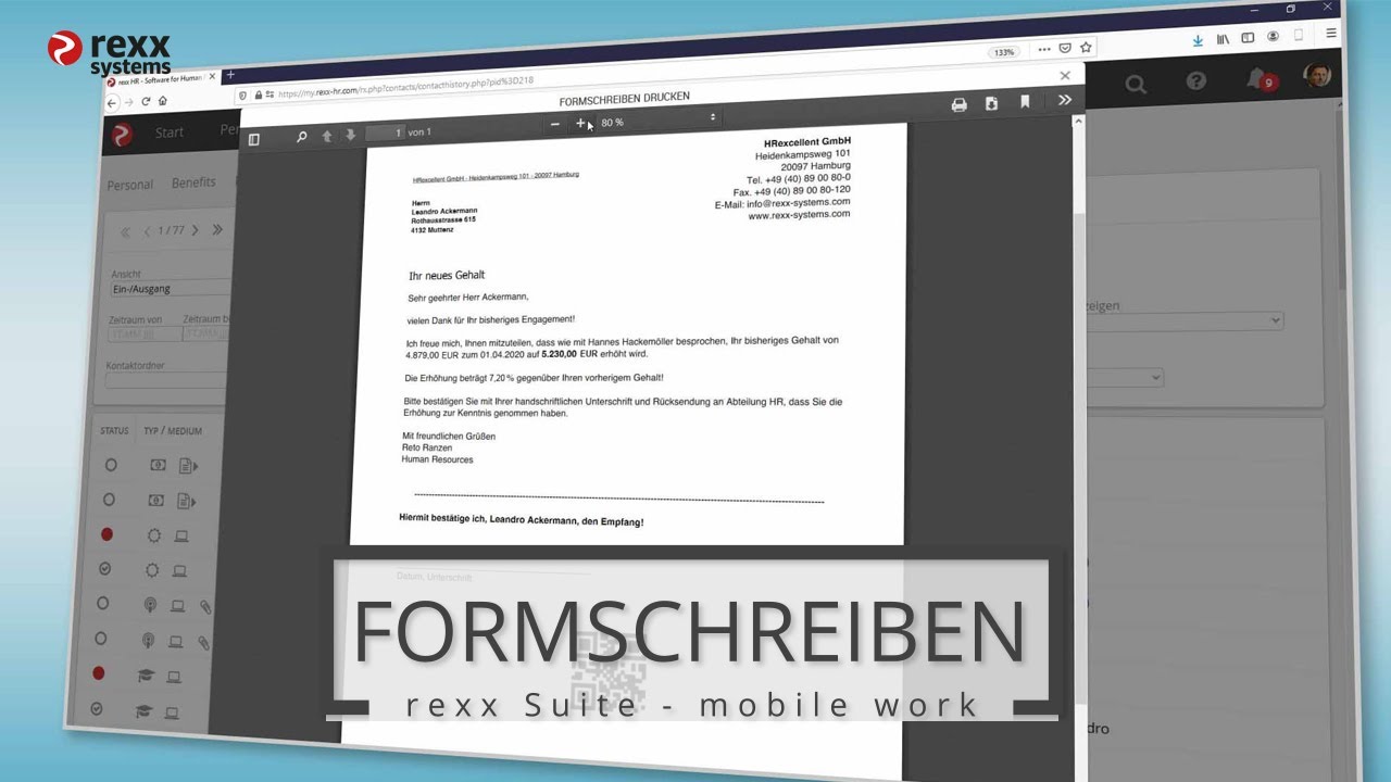 rexx Suite - mobile work - Formschreiben