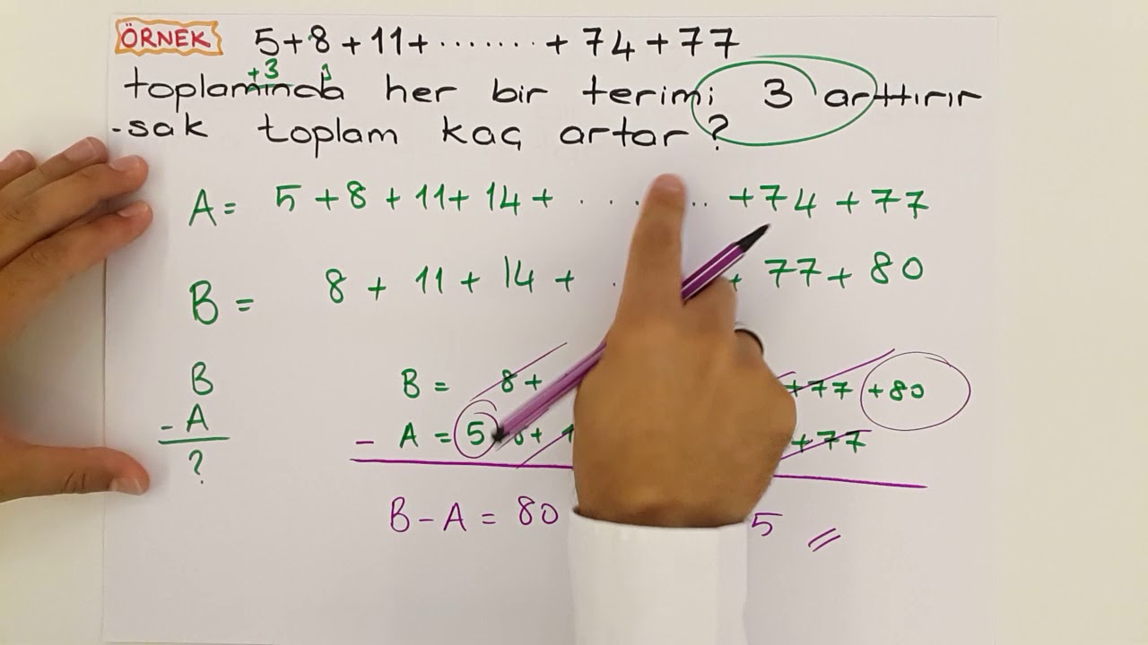 YGS Temel Kavramlar - Ardışık Sayıların Sonlu Toplamı.