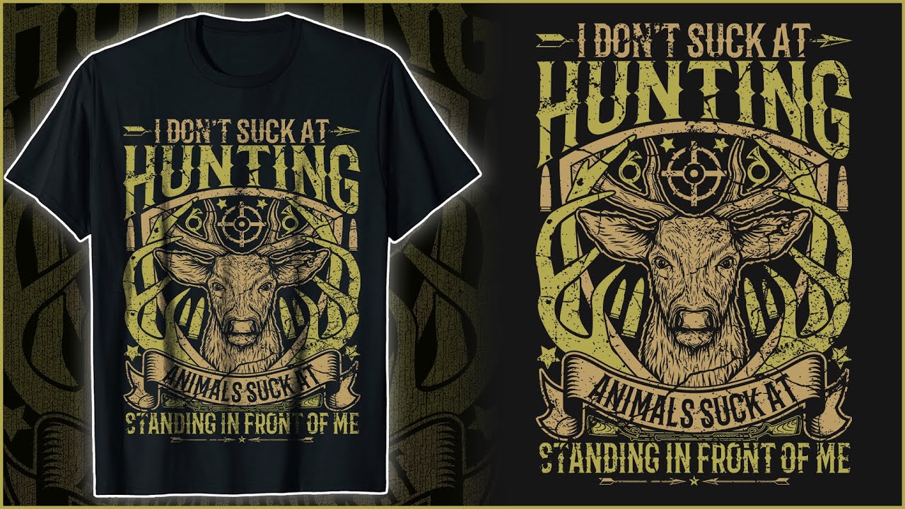 Hunting T-shirt design । Advance Vector Modify T-shirt Design Tutorial in Illustrator । AH T-SHIRT