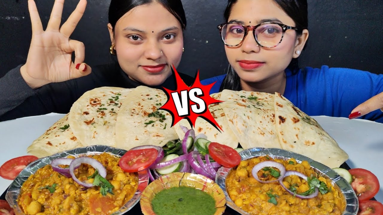 Stone Paper Scissor Eating Challenge | Chole kulche Challenge With Sisters | Asmr Chole Bhature 