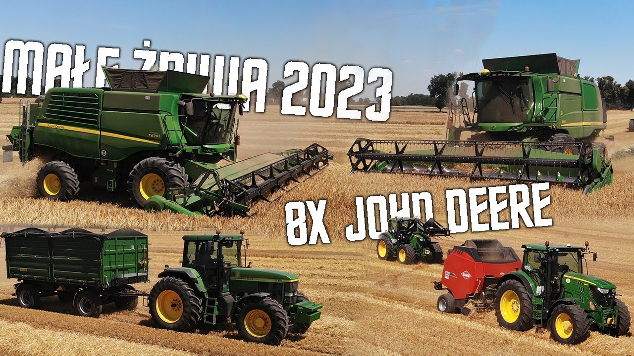 🔥MAŁE ŻNIWA 2023🔥DWA KOMBAJNY🔥8x JOHN DEERE VS 100HA🔥PRASOWANIE🔥7810🔥6R🔥7R🔥ENGINE SOUNDS🔥GR PUTZ🔥