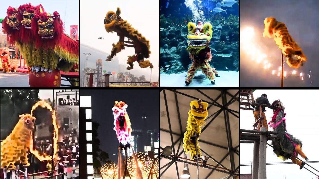 Barongsai Atraksi Keren (11 Barongsai Atraksi Salto, Diatas Air dan Api)