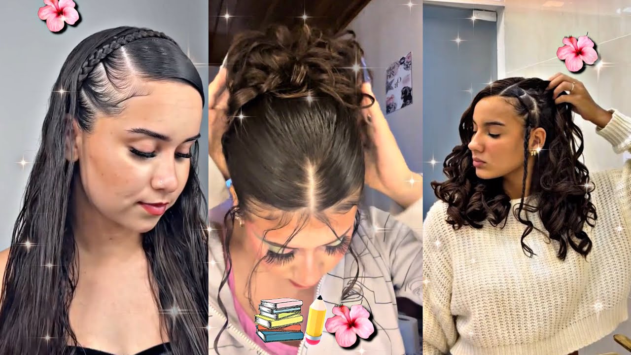 IDEIAS DE PENTEADOS PARA VOLTA AS AULAS📚✏️🌷 | para cabelo ondulado