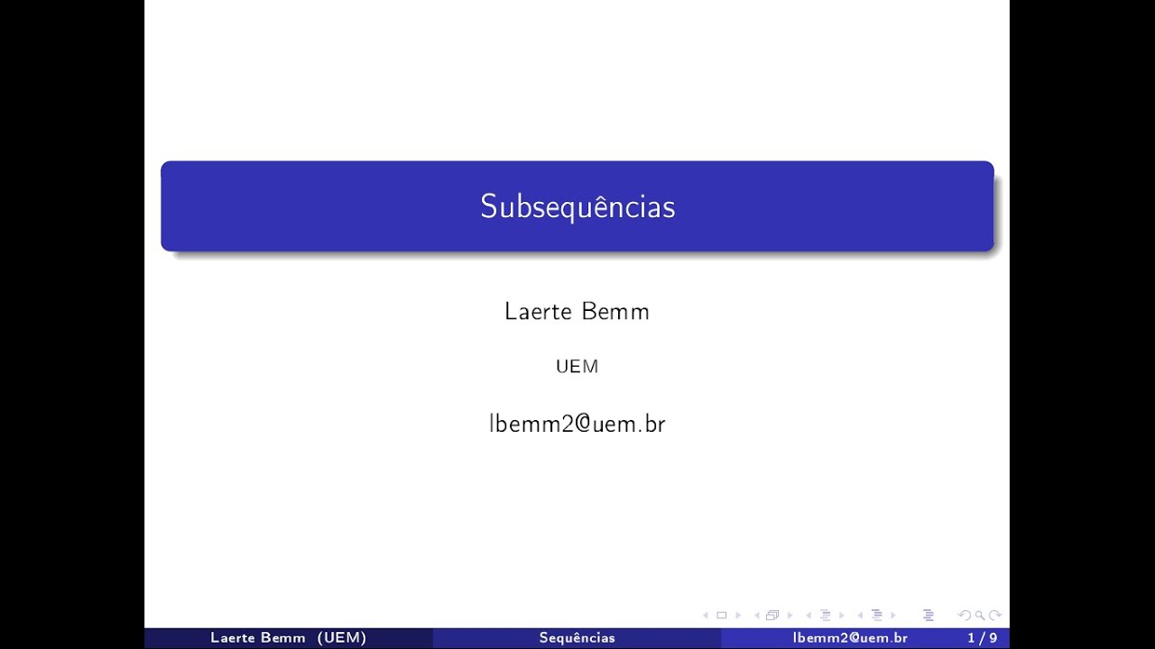 Sequências - Aula 3: Subsequências