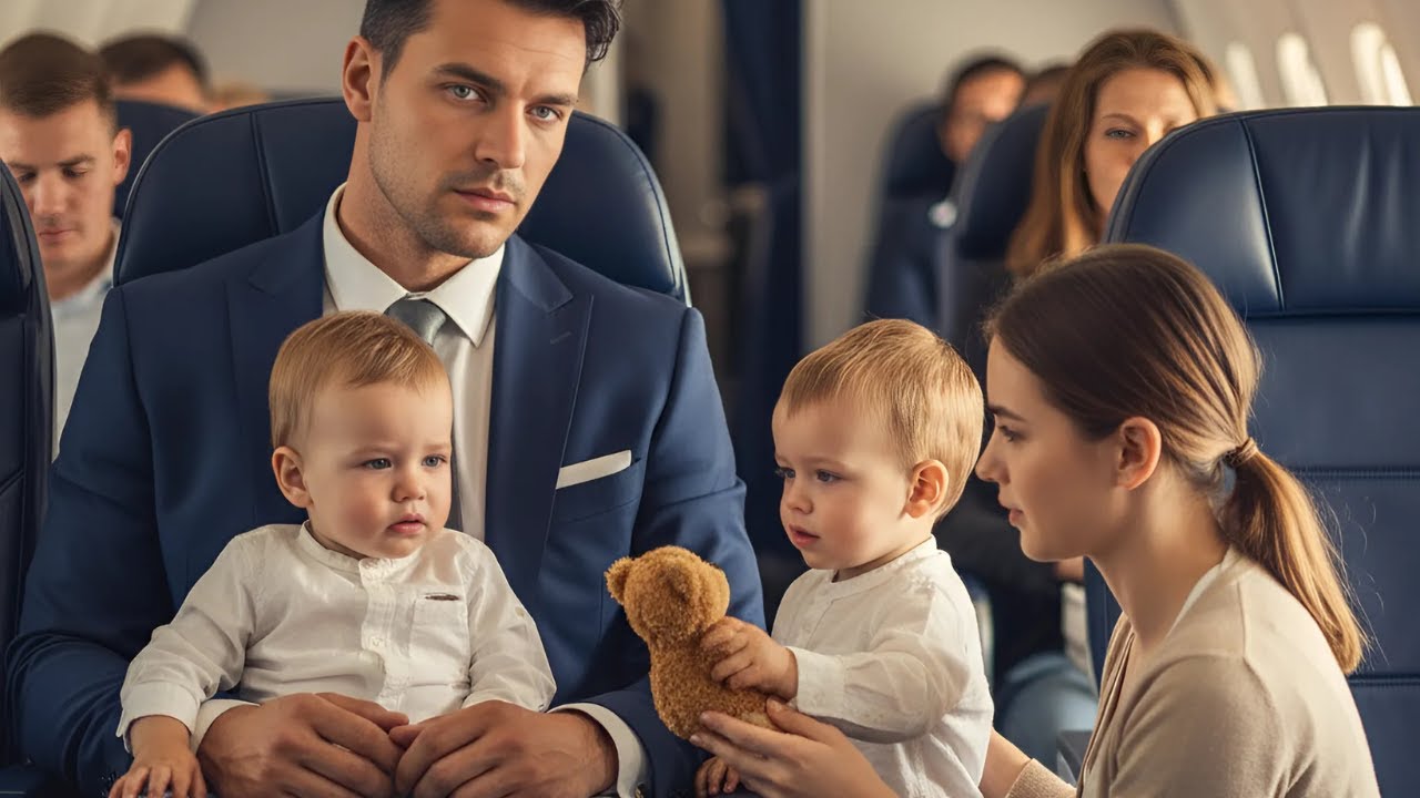 BLIŹNIĘTA OWDOWIAŁEGO MILIONERA PŁAKAŁY W SAMOLOCIE… AŻ MŁODA KOBIETA ZROBIŁA COŚ NIEOCZEKIWANEGO…