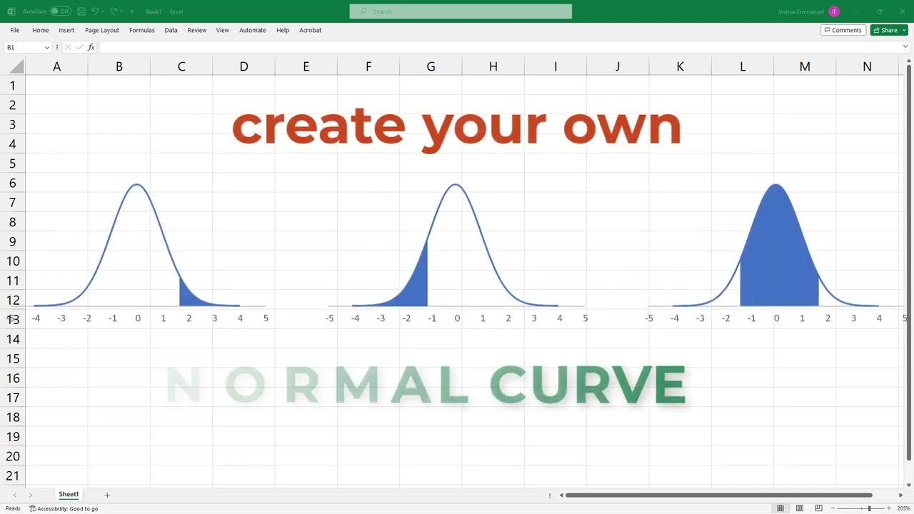 Draw Bell-Shaped Curves in Microsoft Excel and PowerPoint | Normal Distribution | Shade area