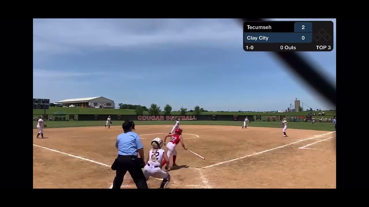 19 Drop Step Catch at Second Base During the Semi State Game vs  Tecumseh: Spring 2022