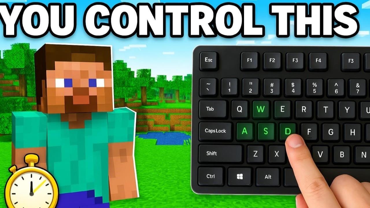 MINECRAFT SPEEDRUN BUT, YOU CONTROL THIS VIDEO WITH YOUR KEYBOARD