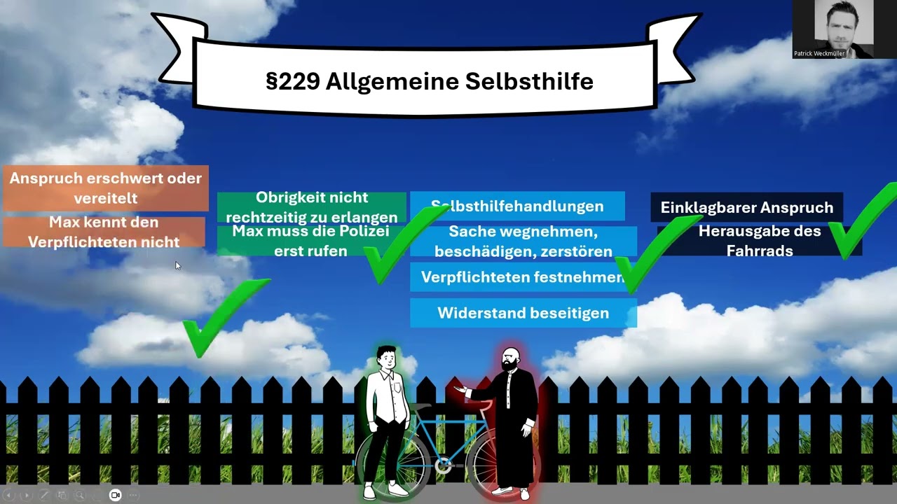 §229 BGB Allgemeine Selbsthilfe anhand eines Beispiels erklärt