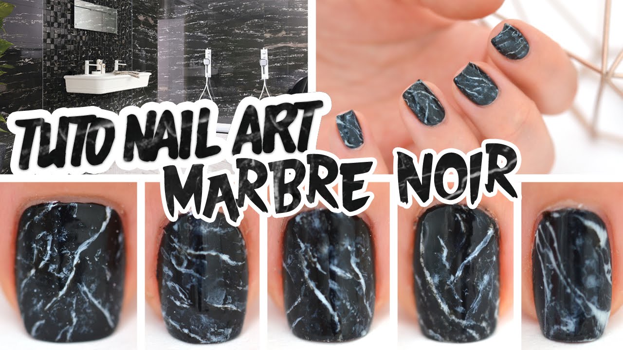 Nail art ♡ Marbre Noir