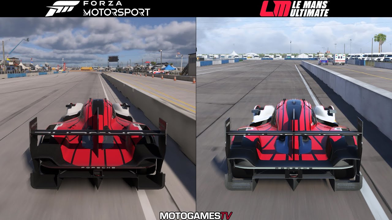 Forza Motorsport (2023) vs Le Mans Ultimate - Porsche 963 at Sebring International Raceway