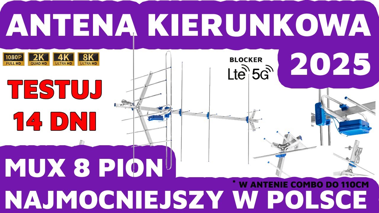 Najmocniejsza antena kierunkowa DVB-T2  w rankingu TTV Turbo V5 do 110cm