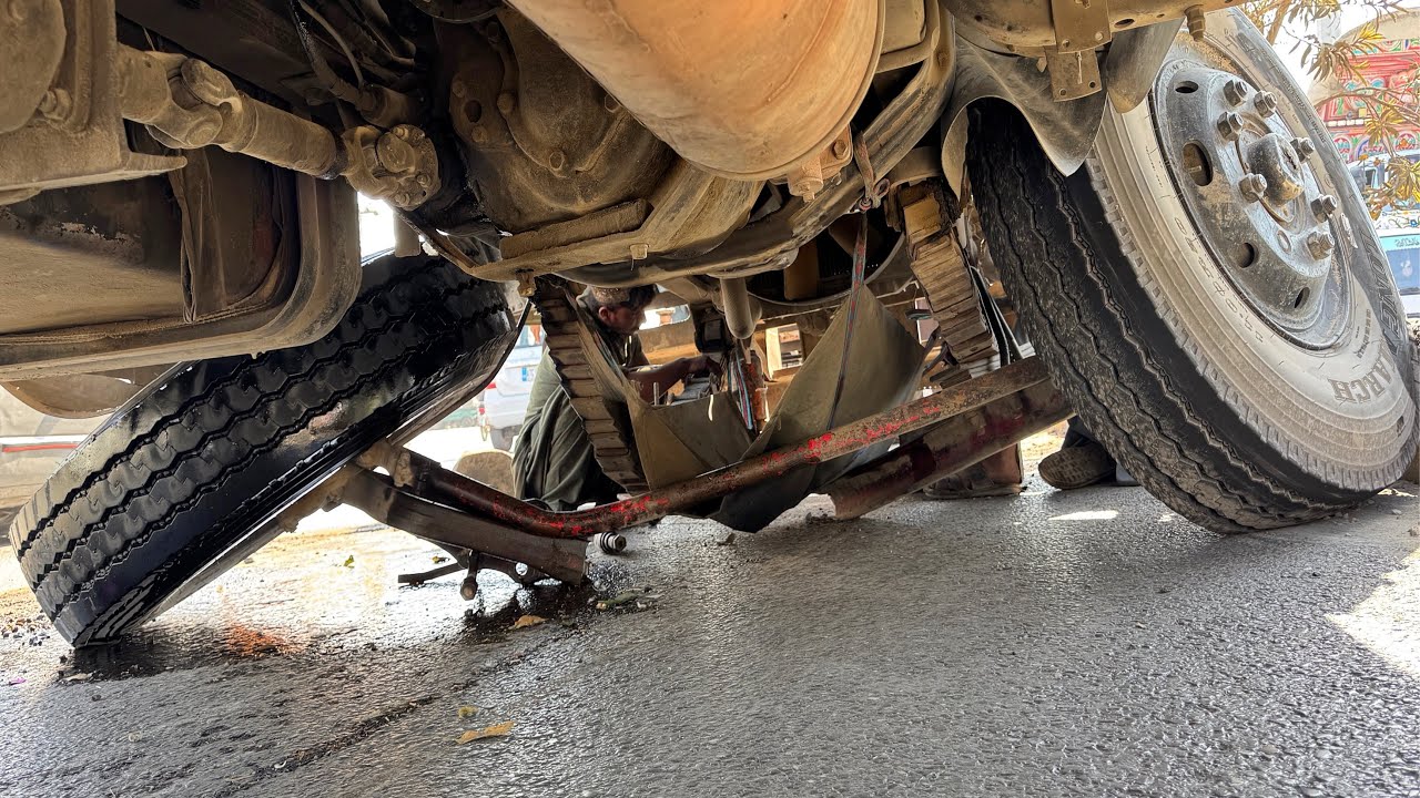 Due to Overload Truck FrontAxle was Broke Down in Middle