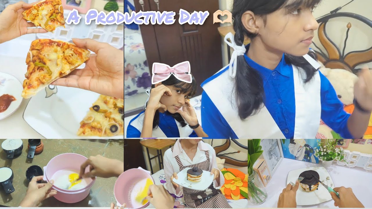 A Productive Day🫶🏻🫧(School 🏫🎒)(Cooking 🥂✨)[Full voice cover Video]