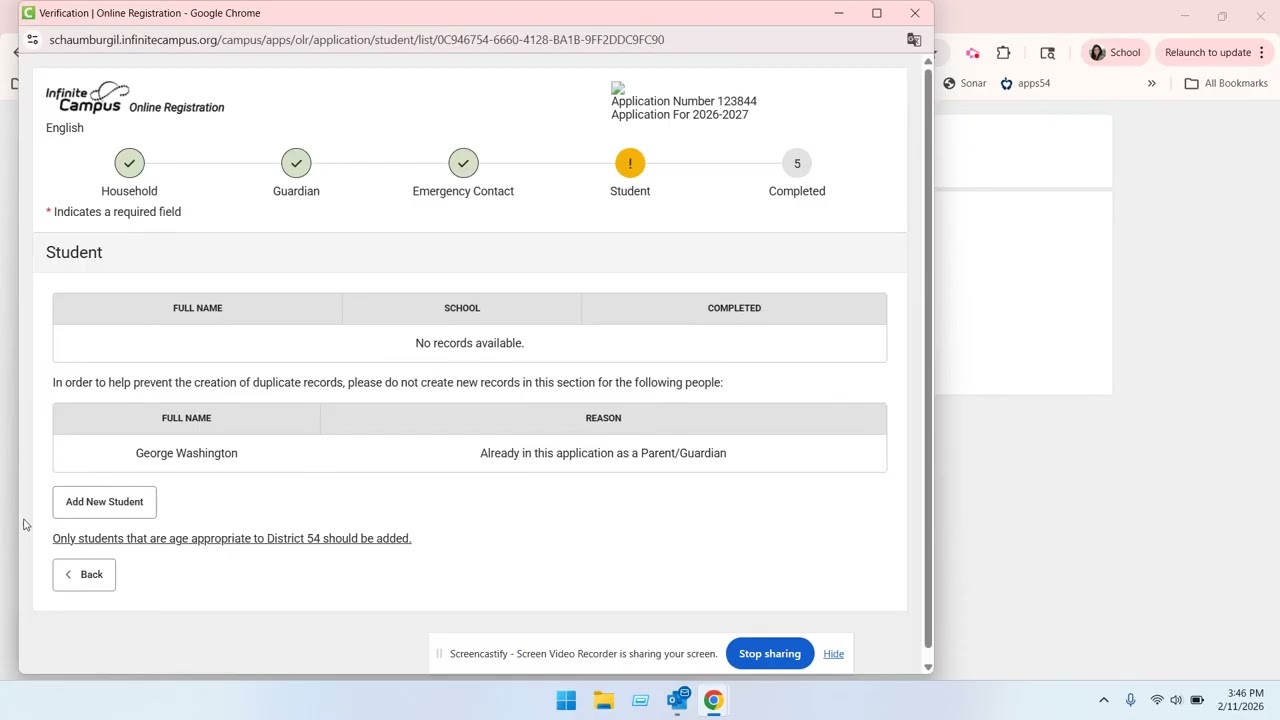 Spanish Online Registration