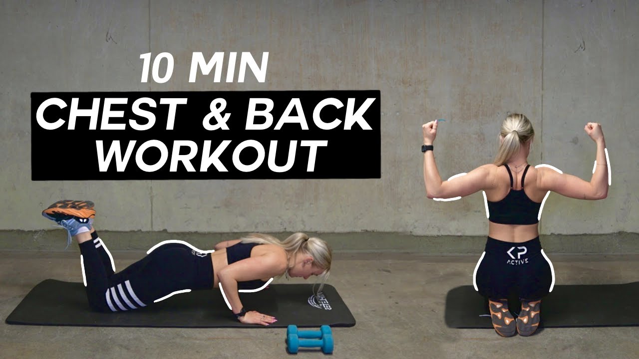 10 MINUTES CHEST & BACK WORKOUT! beginner & advanced, dumbbells optional! #22