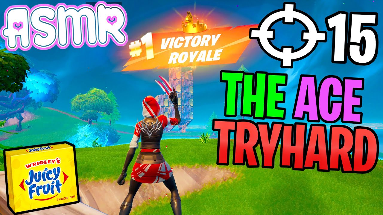 ASMR Gaming 🍀 Fortnite Ace Tryhard Win!  Gum Chewing + Controller Sounds and Whispering 🎧 🎄