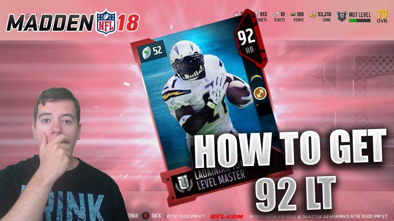 HOW TO GET 92 LEVEL MASTER LADAINIAN TOMLINSON! EASY TIPS & TRICKS! Madden Ultimate Team 18