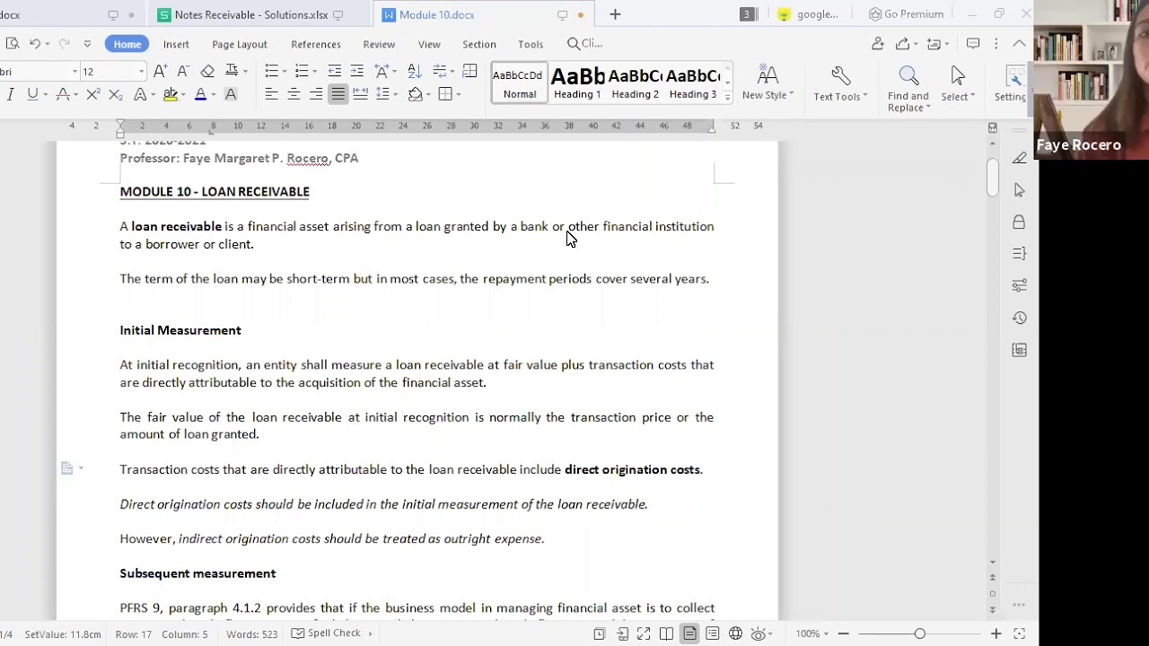 IA Part 1 - Loans Receivable