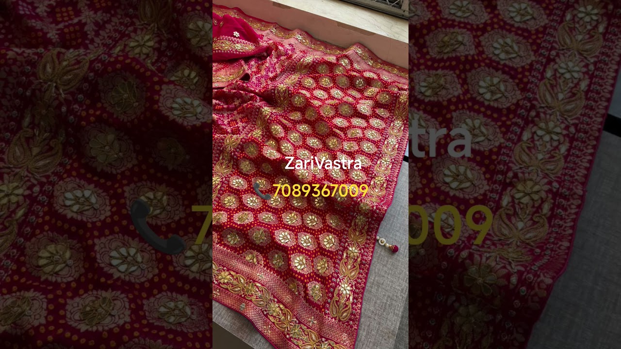 Pure Khaddi Georgette Banarasi,Zardozi Gota Pearl Work₹11,700
