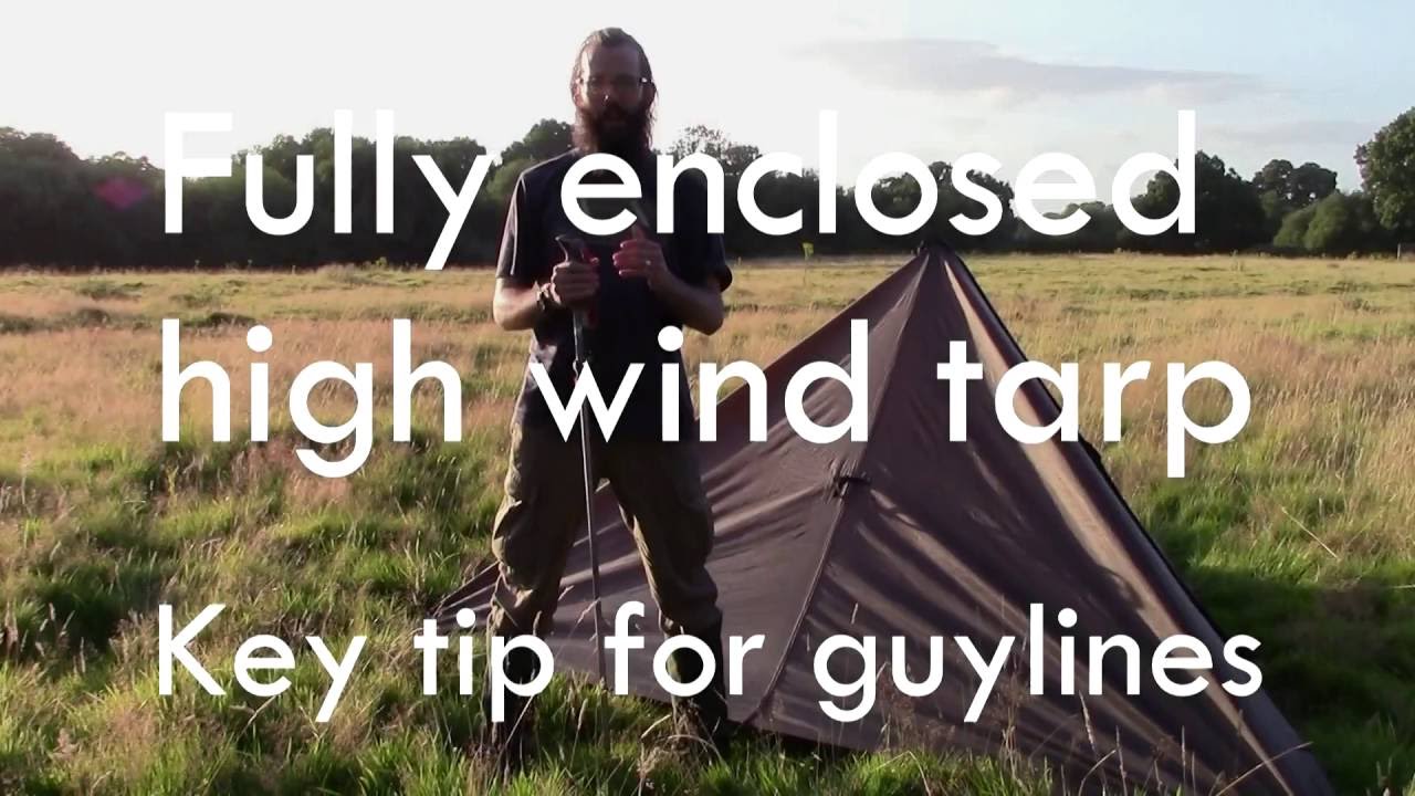 Fully Enclosed High Wind Tarp - Key tip for guylines