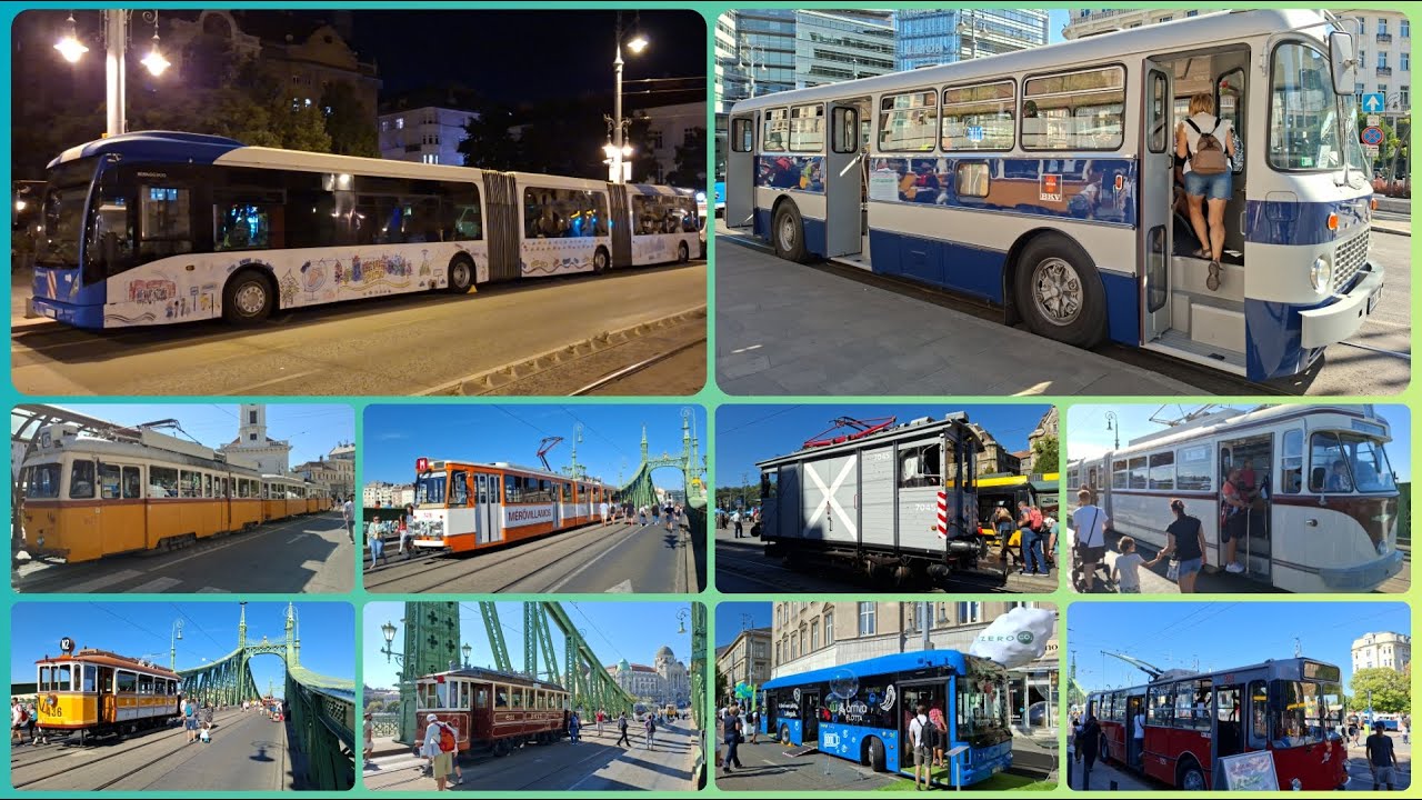 Retró Villamosok Esti Vonulása a Szabadság Hídnál (Autómentes Hétvége, Budapest) [25.09.20 - 21]