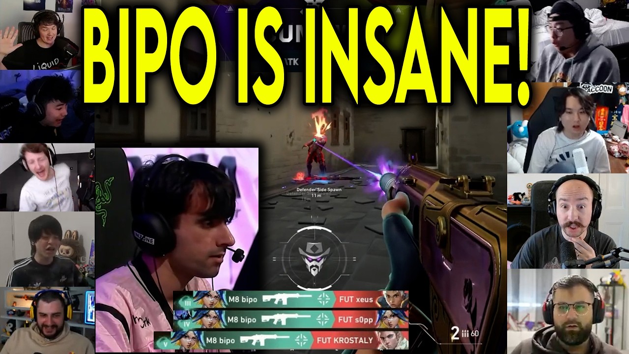 Valorant Streamers React To M8 bipo Insane ACE Against FUT In VCT