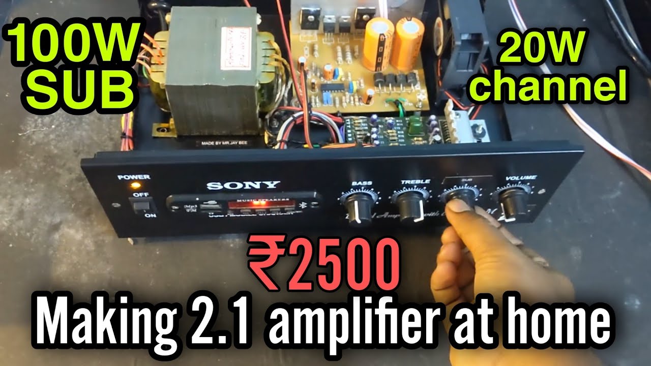 Making a budget but powerful 2.1 amplifier at home | 2.1 amplifier full making video