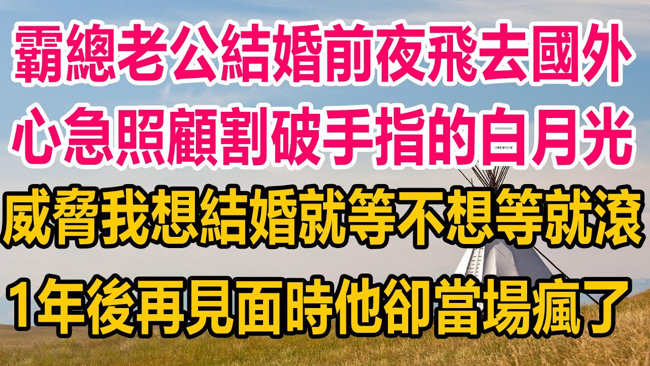 霸總老公結婚前夜飛去國外，心急照顧割破手指的白月光，威脅我想結婚就等不想等就滾，1年後再見到我時，他卻當場瘋了#爽文 #完结文  #情感#情感故事 #都市 #都市男女#两性 #两性情感