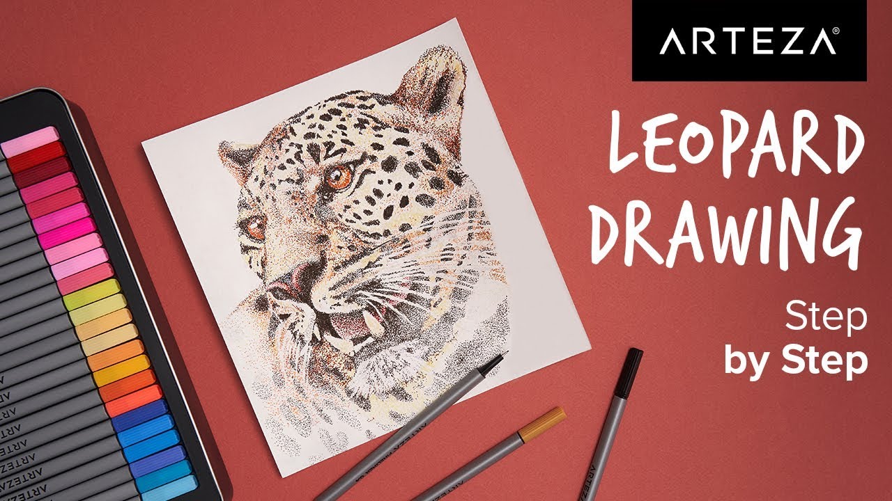 How to Draw an Impressive Leopard Using Fineliner Pens - Timelapse