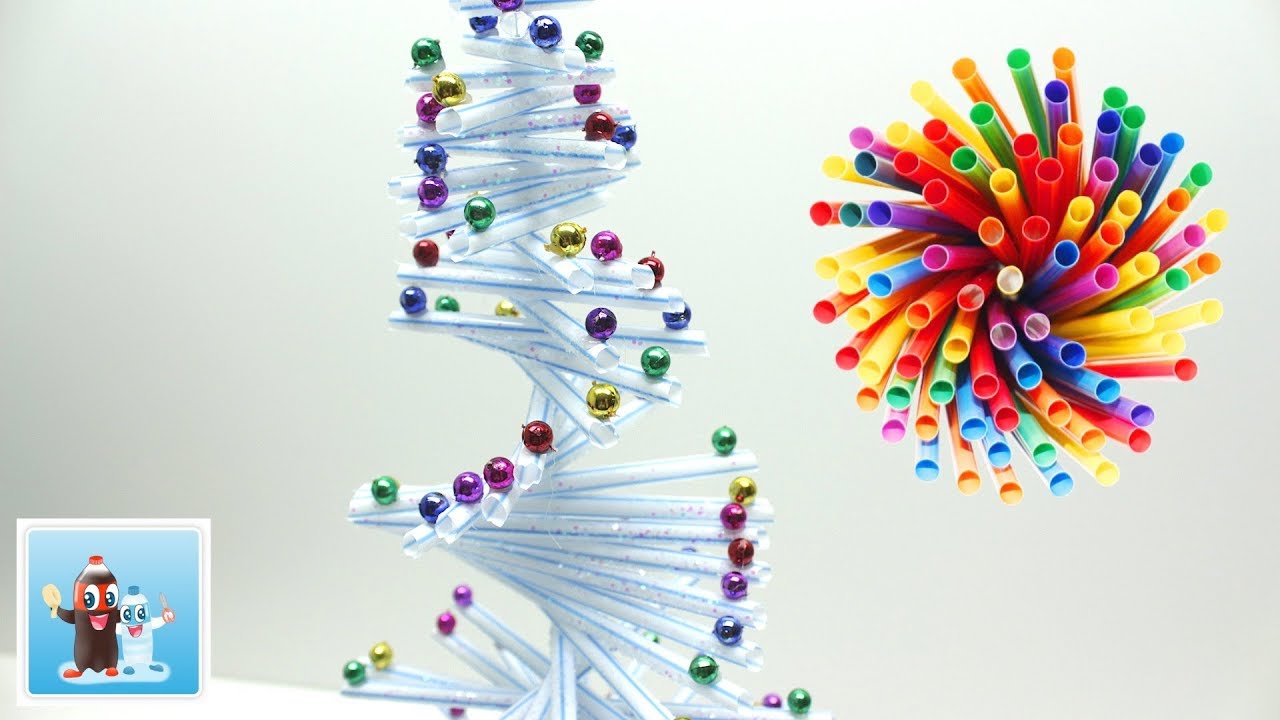 How to Reuse Drinking Straws and Make a Hanging Christmas Tree - Art and Craft Ideas
