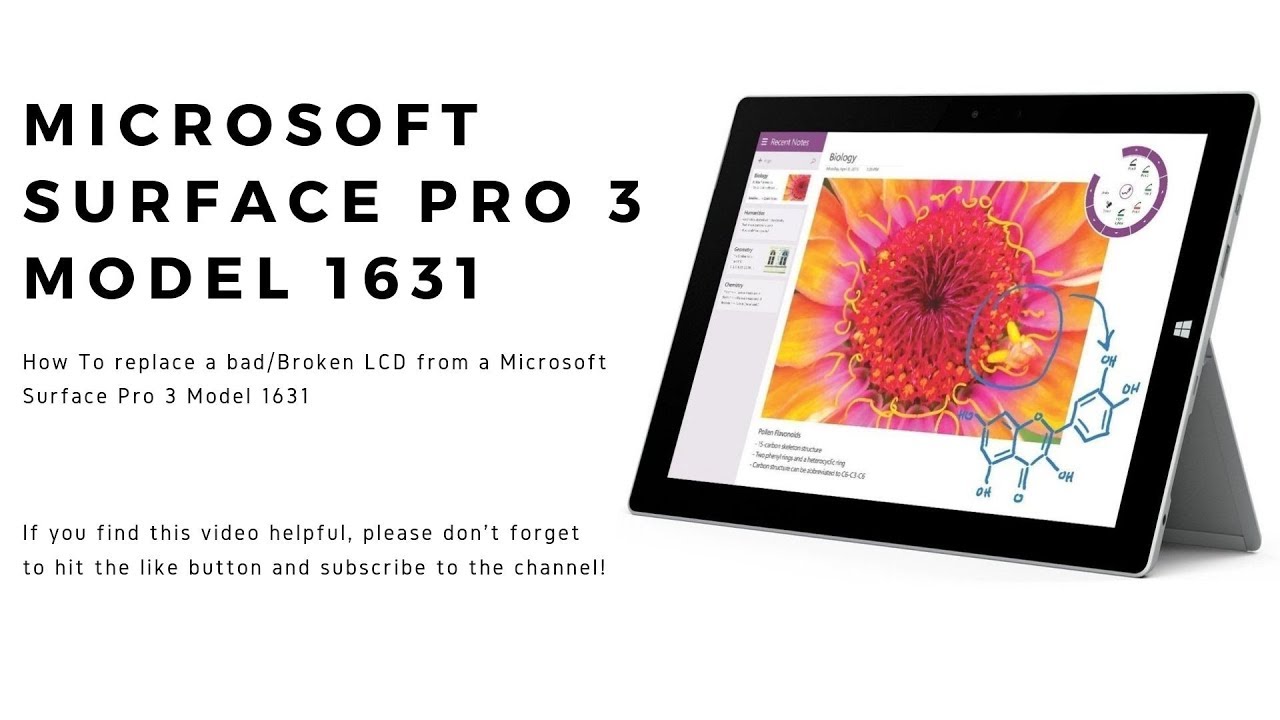 How To Replace a LCD on  a Microsoft Surface Pro 3 Model 1631