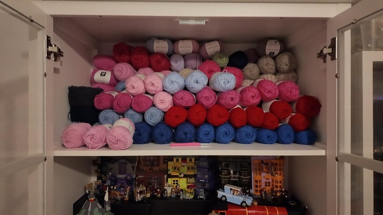 My 123 skein yarn stash