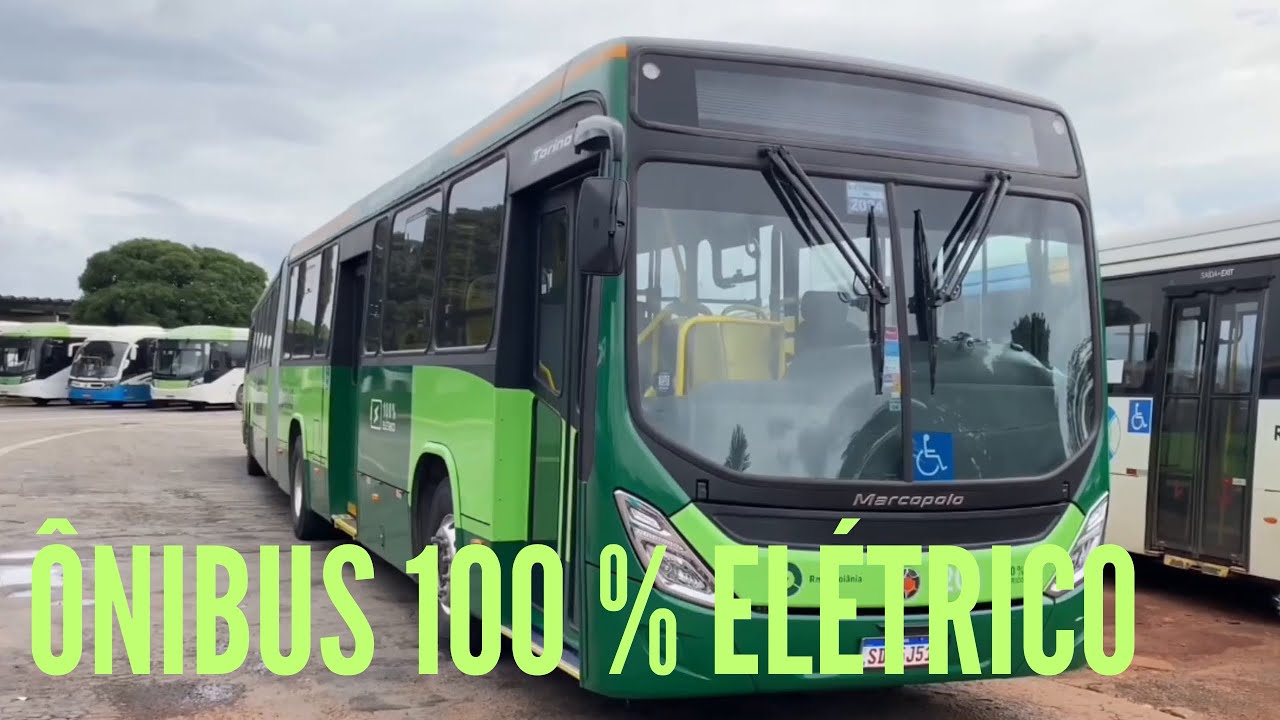 Novo ônibus marcopolo 100% elétrico em Goiânia - Goiás.