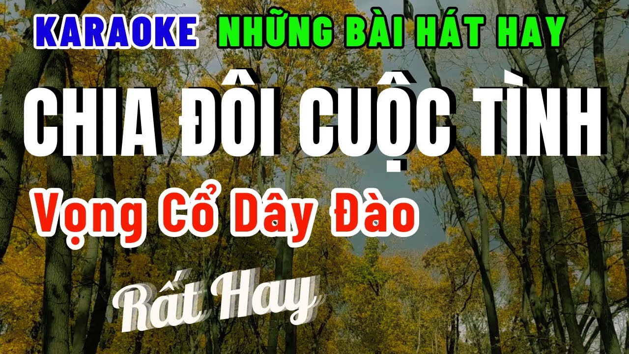 Karaoke Vọng Cổ Chia Đôi Cuộc Tình Dây Đào | Bài Hát Hay Về Tình Yêu