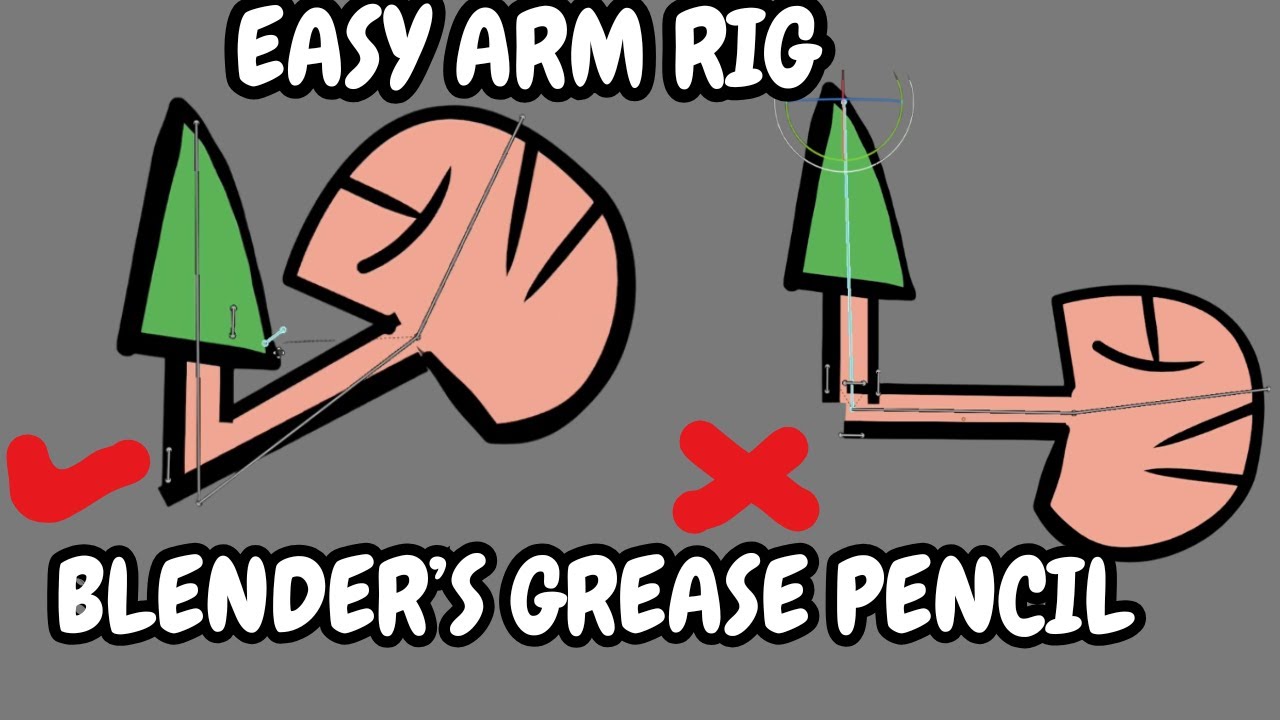 Простая 2D-анимация Hand Rig Blenders Grease Pencil пошагово
