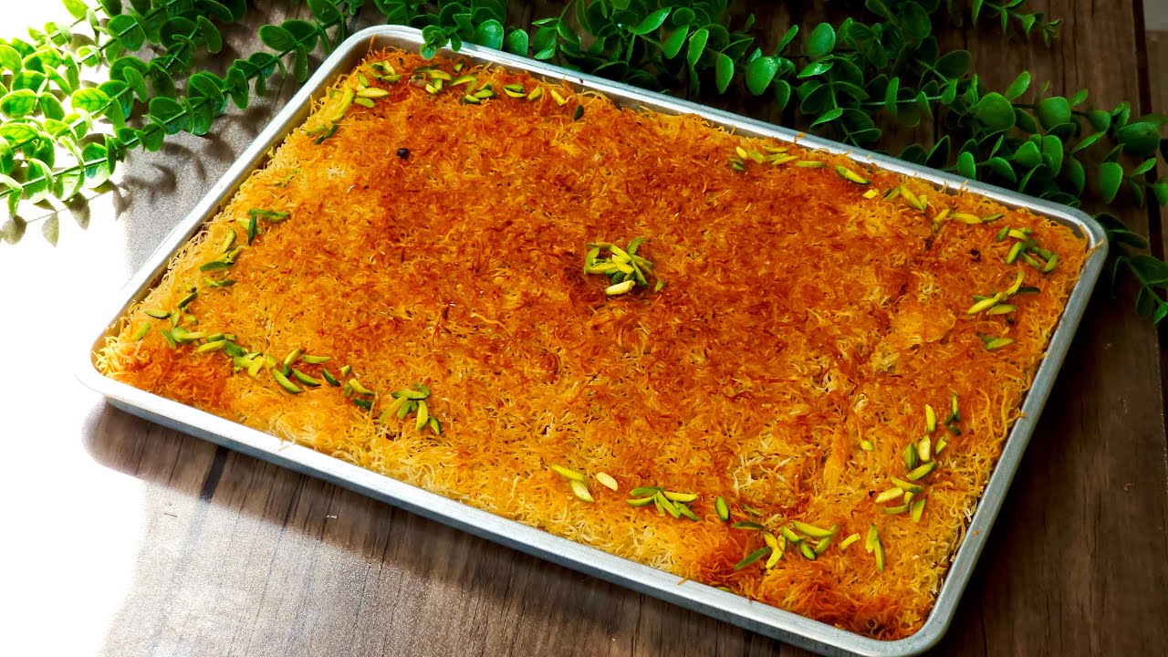 کنافه عربی با کرم و مغزها | آموزش دسر مجلسی خوشمزه و ساده 🍮✨