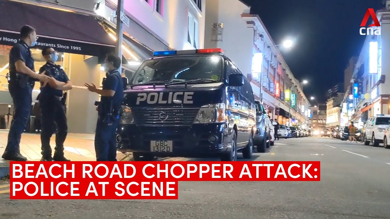 Beach Road chopper attack: Police investigators at work on the scene