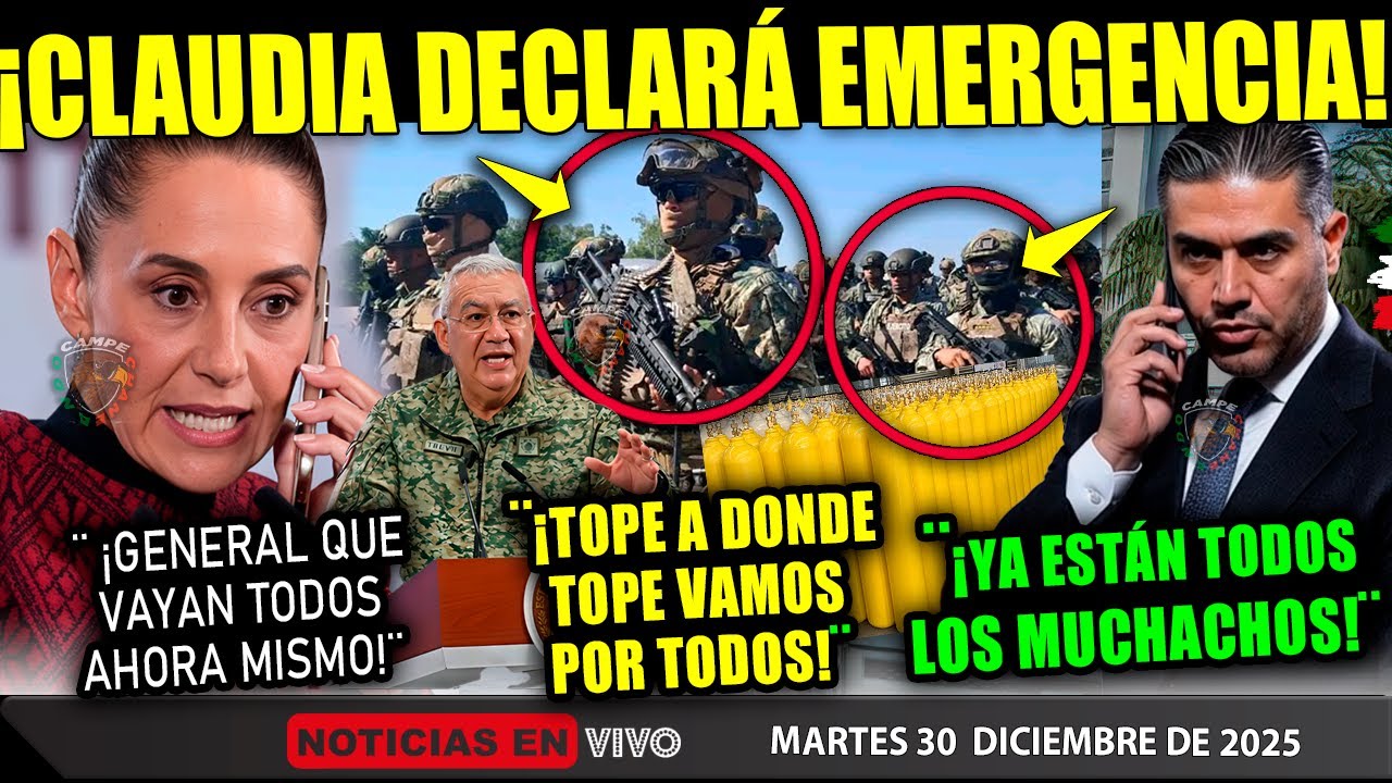 DE &Uacute;LTIMA HORA! CLAUDIA DECLARA EMERGENCIA NACIONAL &iexcl;HARFUCH, TREVILLA, EJ&Eacute;RCITO BUSCAN ESTO YA!!!