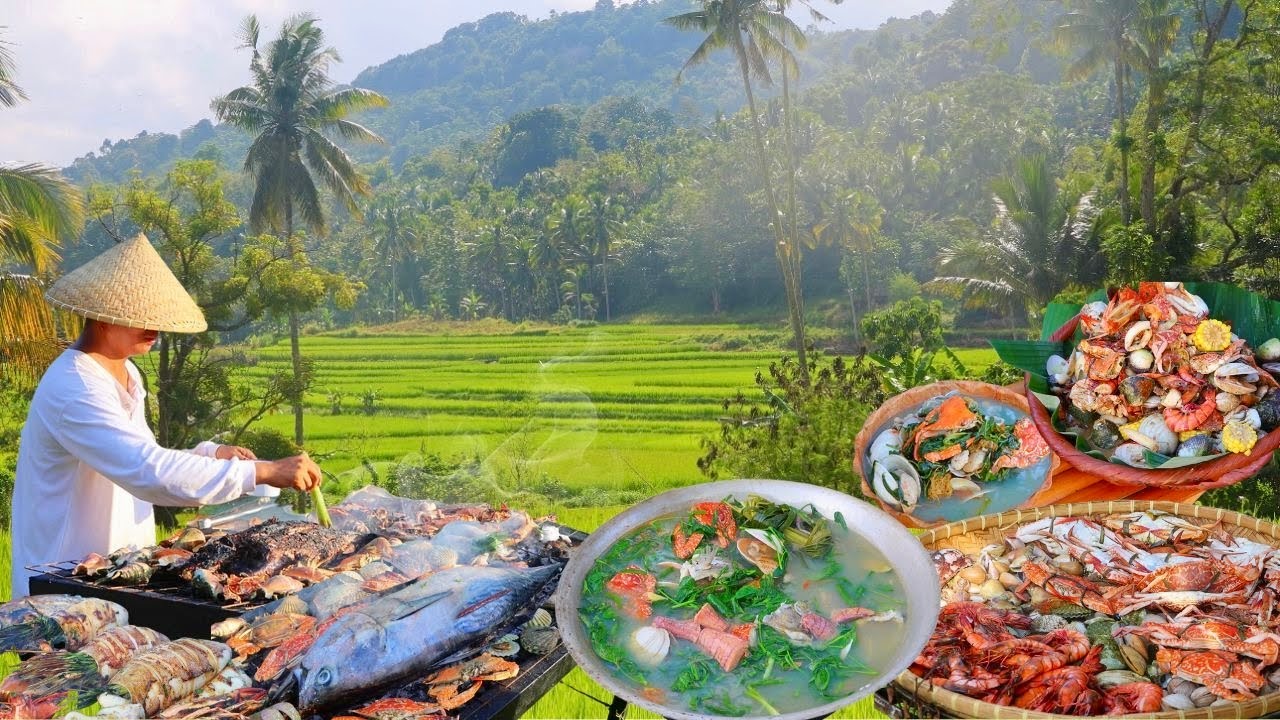 Seafood Fiesta! — A Rustic Farm-Style Cooking & Family Feast | Grilled Seafoods, Kinilaw, Tinola