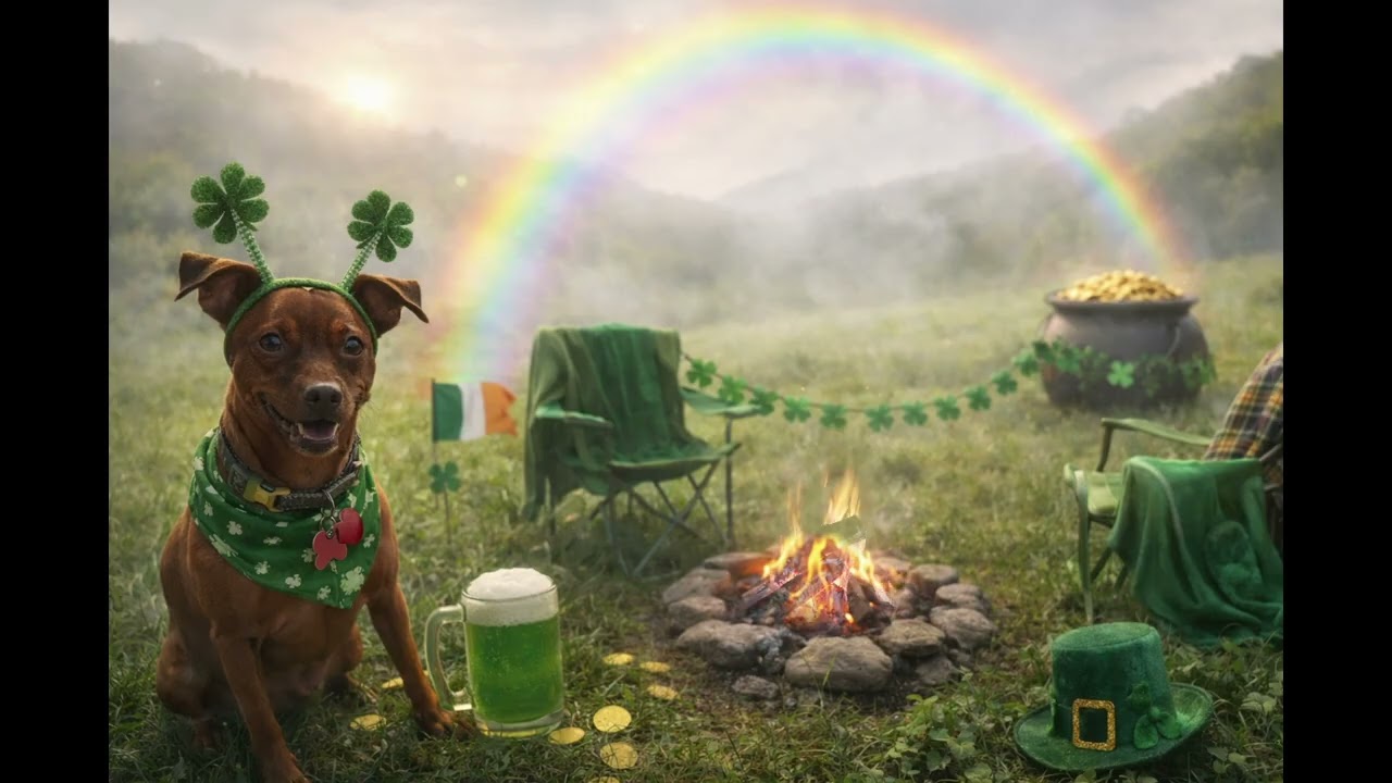 Cozy St. Patrick’s Day Campfire 🍀 Gentle Mist, Soft Firelight & Lucky Vibes