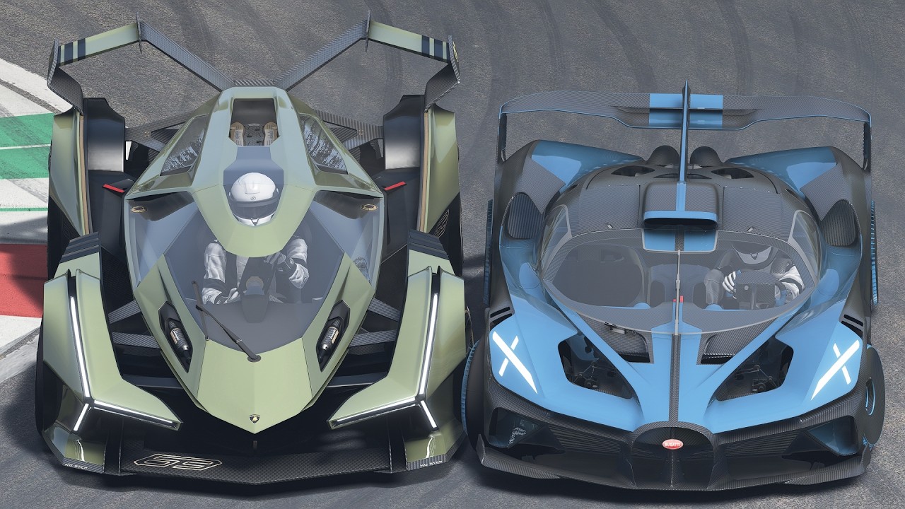 Bugatti Bolide vs Lamborghini Lambo V12 Vision Gran Turismo at Monza