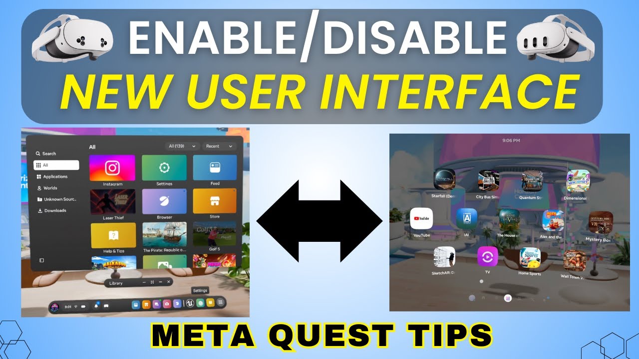 How to Enable/Disable the New User Interface on Meta Quest 3 & 3s - Meta Quest Tips