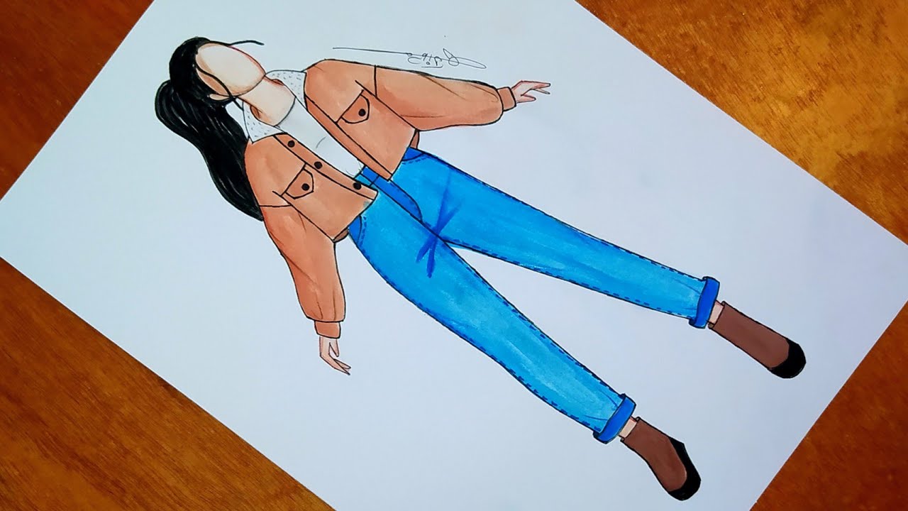 تعلم رسم أزياء شتوية سهلة جدا خطوة بخطوة | رسم أزياء كاجوال