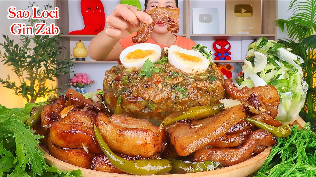 กินซุปมะเขือเผ็ดๆ‼️หมูสามชั้นแดดเดียวทอด  ชะอม ผักมาเป็นสวนแซ่บๆจ้า