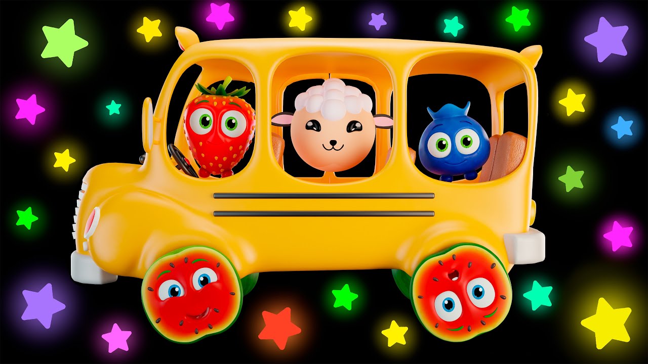 🚌🍉 Funky Fruits Baby Sensory | Watermelon Wheels On The Bus &ndash; Fun Animation and Upbeat Music! 🍓